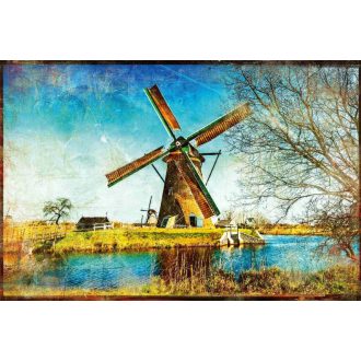 Szélmalmok Hollandiában, poszter tapéta 375*250 cm