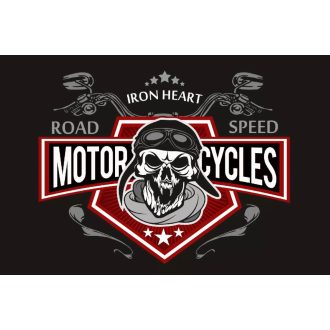 Retro motoros koponya, poszter tapéta 375*250 cm