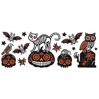 Halloween ünnepe2, csillámos ablakmatrica