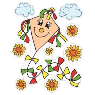 Barack színű papírsárkány mesés ablakmatricán