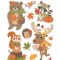 Csillámos őszi állatkák, mesés ablakmatrica