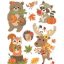 Csillámos őszi állatkák, mesés ablakmatrica