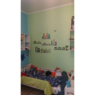   Éjjel világító város, gyerekszoba falmatrica - Emese 2017.02.07.