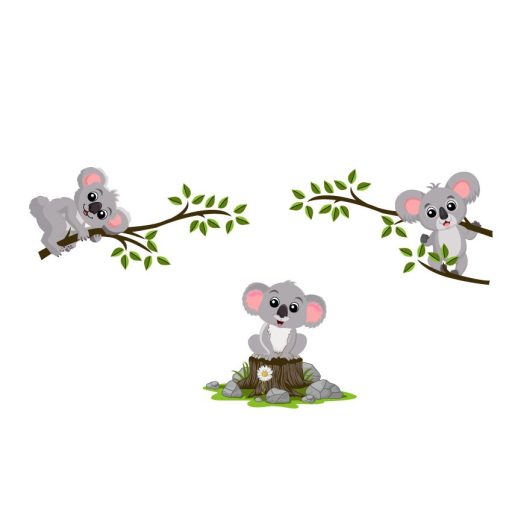 Koalák az ágakon, falmatrica gyerekeknek