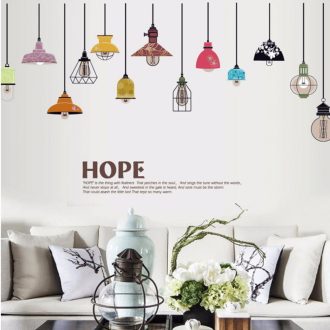 Színes lámpák, falmatrica