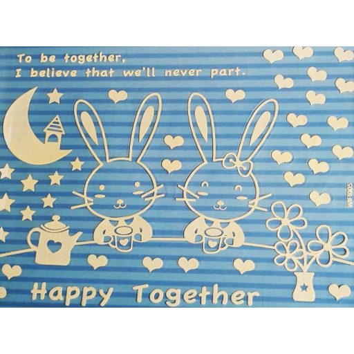 Nyuszis ablakmatrica, csillámos, éjjel világító