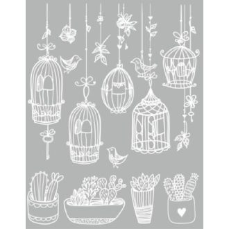 Fehér díszítő motívumok egyszerű ablakmatricán