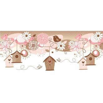 Madarak és kalitkák mintás ablakdekoráció