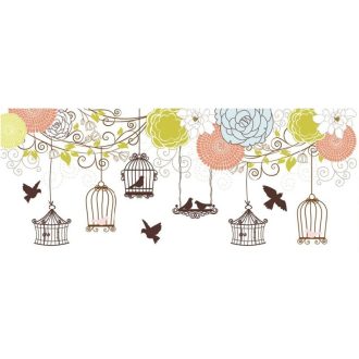 Madarak kalitkával dekorív ablakra