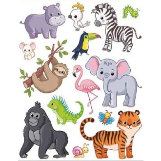 Majomtól zebráig – állatos dekor ablakmatrica