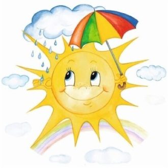 Napocska esernyővel, ablakmatrica gyerekeknek