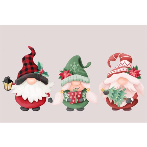 Karácsonyi manók, dekorációs matrica ablakra vagy kirakatra