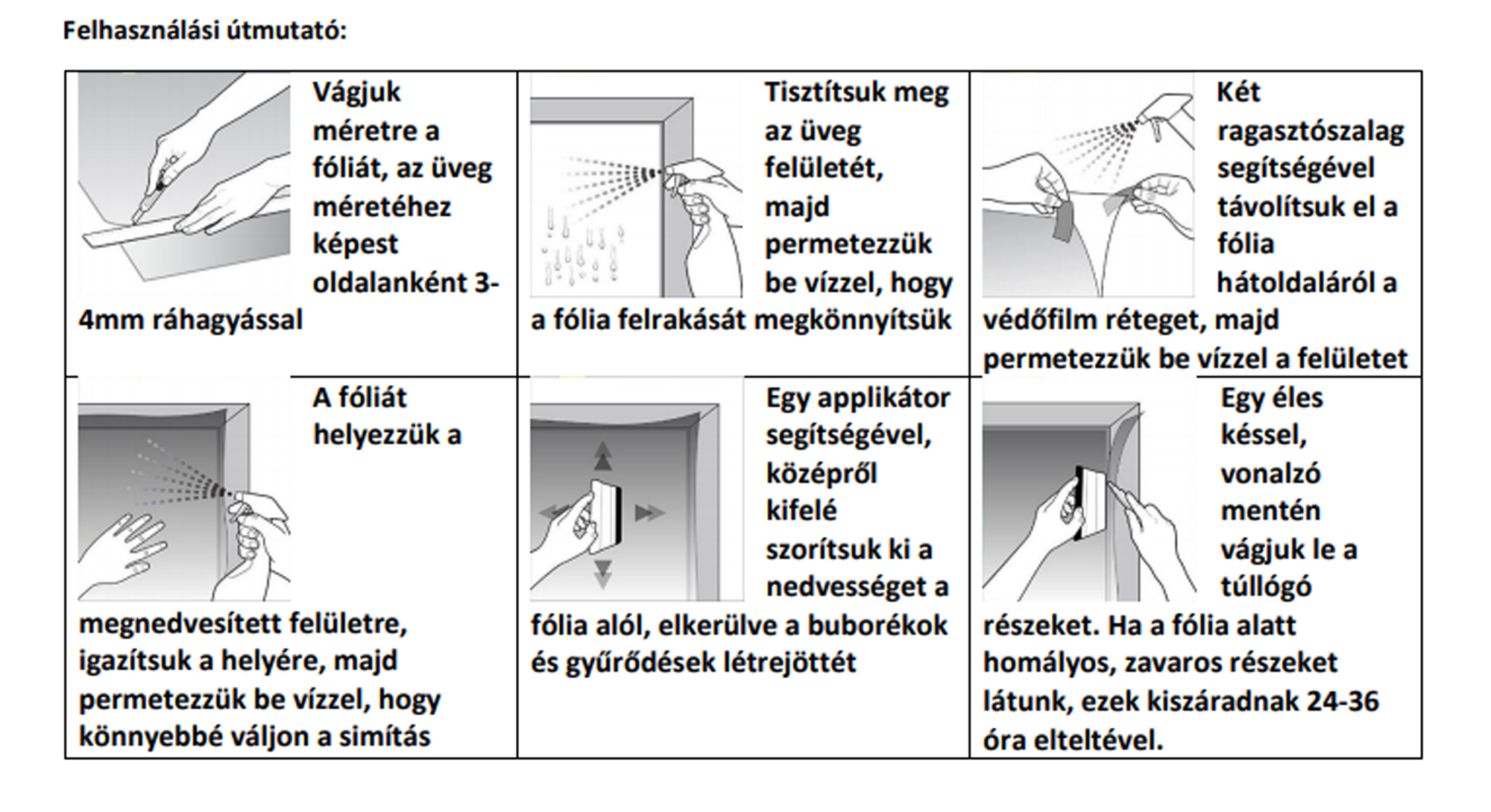 ablakfólia használati