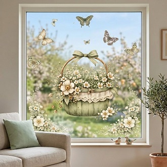 Tavaszi ablakmatrica – virágos, pillangós és madaras ablakmatricák tavaszi dekorációhoz
